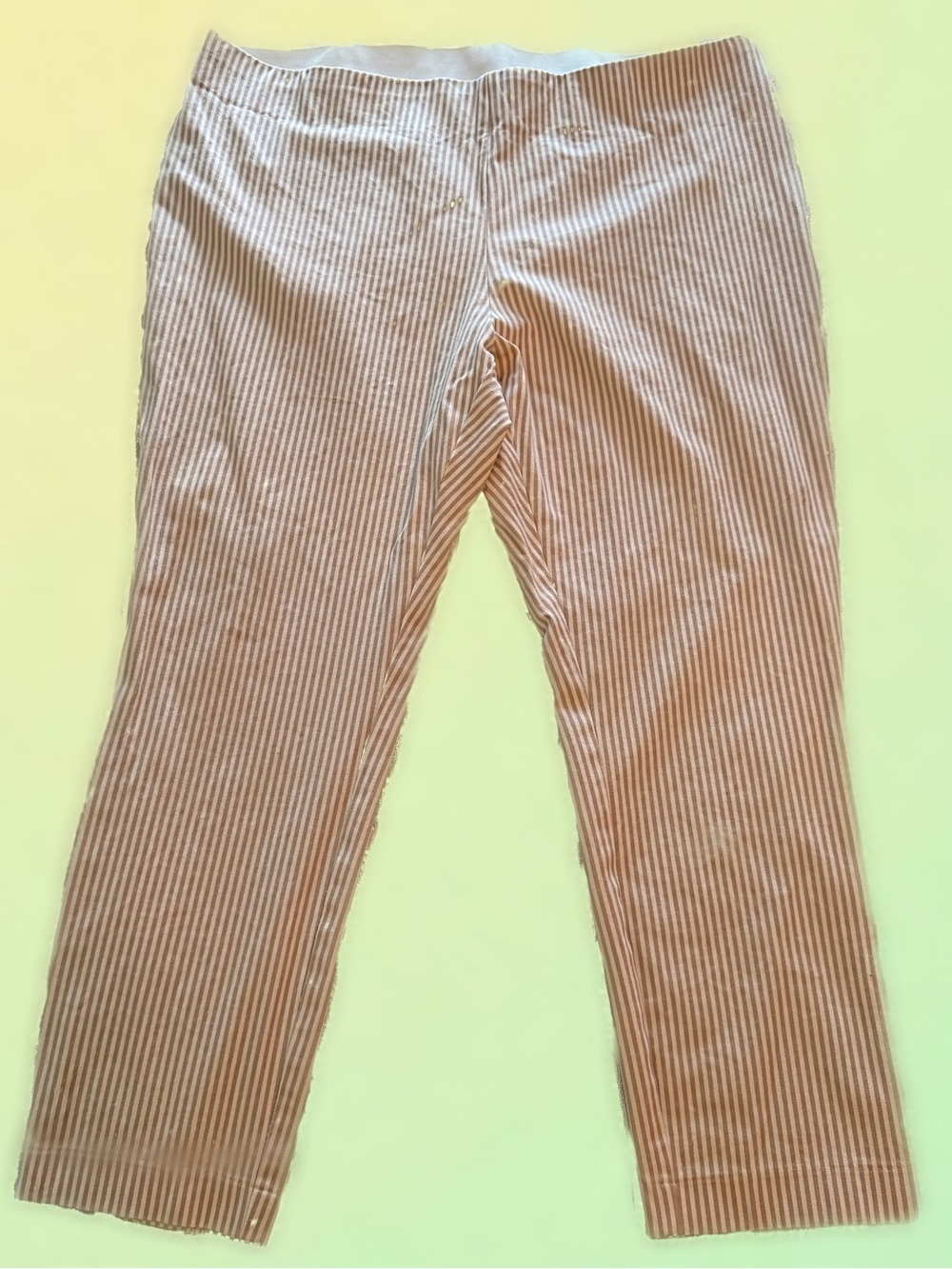 a new day Beige & White Pinstripe High-Rise Pants